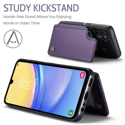 CASEME C22 Series For Samsung Galaxy A15 4G / 5G Case Leather RFID Blocking 5 Card Slots Kickstand Back Cover