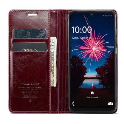 CASEME 003 Series For Samsung Galaxy A15 4G / 5G Leather Case Waxy Crazy Horse Texture Phone Wallet Cover