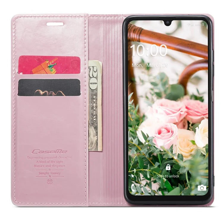 CASEME 003 Series For Samsung Galaxy A15 4G / 5G Leather Case Waxy Crazy Horse Texture Phone Wallet Cover