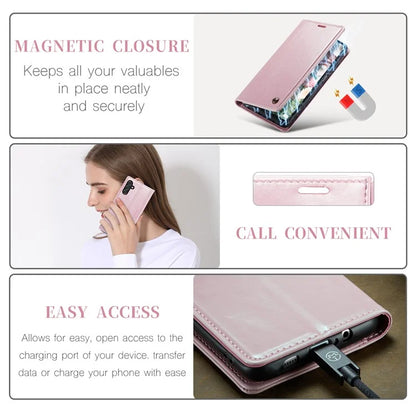 CASEME 003 Series For Samsung Galaxy A15 4G / 5G Leather Case Waxy Crazy Horse Texture Phone Wallet Cover
