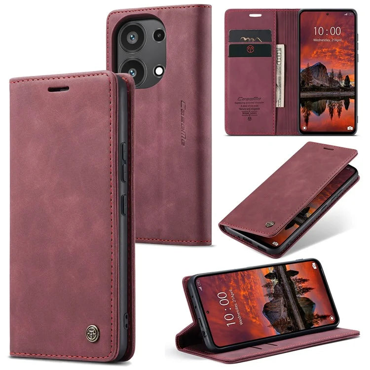 CASEME 013 Series For Xiaomi Redmi Note 13 Pro 4G / Poco M6 Pro 4G Leather Case Card Holder Phone Cover