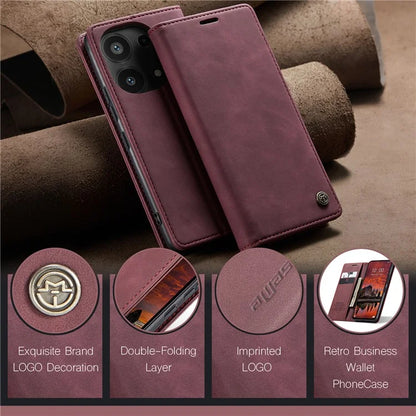CASEME 013 Series For Xiaomi Redmi Note 13 Pro 4G / Poco M6 Pro 4G Leather Case Card Holder Phone Cover