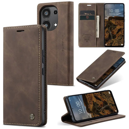 CASEME 013 Series For Xiaomi Redmi Note 13 Pro 4G / Poco M6 Pro 4G Leather Case Card Holder Phone Cover