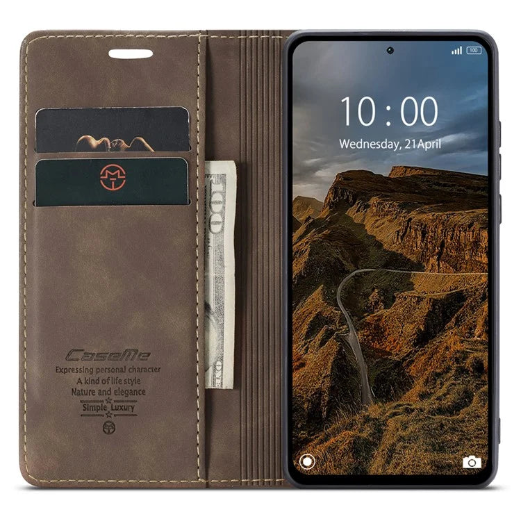 CASEME 013 Series For Xiaomi Redmi Note 13 Pro 4G / Poco M6 Pro 4G Leather Case Card Holder Phone Cover