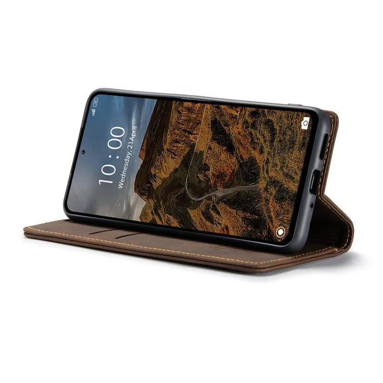 CASEME 013 Series For Xiaomi Redmi Note 13 Pro 4G / Poco M6 Pro 4G Leather Case Card Holder Phone Cover