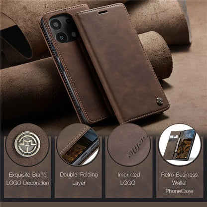 CASEME 013 Series For Xiaomi Redmi Note 13 Pro 4G / Poco M6 Pro 4G Leather Case Card Holder Phone Cover