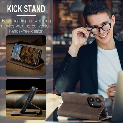 CASEME 013 Series For Xiaomi Redmi Note 13 Pro 4G / Poco M6 Pro 4G Leather Case Card Holder Phone Cover