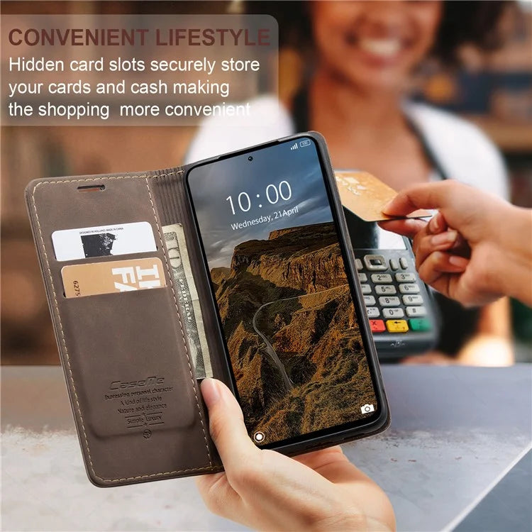 CASEME 013 Series For Xiaomi Redmi Note 13 Pro 4G / Poco M6 Pro 4G Leather Case Card Holder Phone Cover