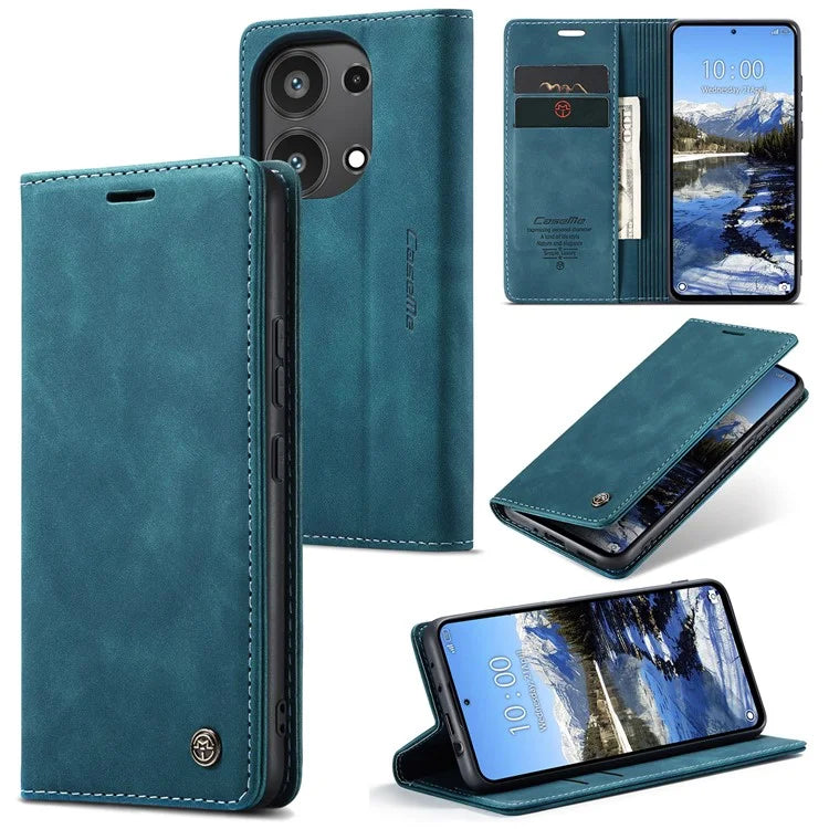 CASEME 013 Series For Xiaomi Redmi Note 13 Pro 4G / Poco M6 Pro 4G Leather Case Card Holder Phone Cover