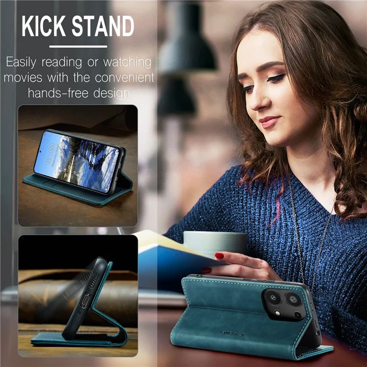 CASEME 013 Series For Xiaomi Redmi Note 13 Pro 4G / Poco M6 Pro 4G Leather Case Card Holder Phone Cover