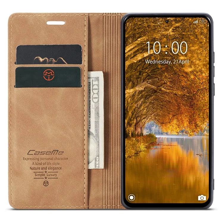 CASEME 013 Series For Xiaomi Redmi Note 13 Pro 4G / Poco M6 Pro 4G Leather Case Card Holder Phone Cover