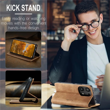 CASEME 013 Series For Xiaomi Redmi Note 13 Pro 4G / Poco M6 Pro 4G Leather Case Card Holder Phone Cover