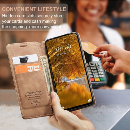 CASEME 013 Series For Xiaomi Redmi Note 13 Pro 4G / Poco M6 Pro 4G Leather Case Card Holder Phone Cover