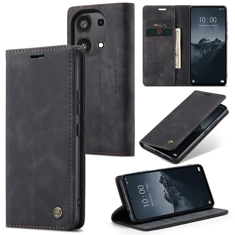 CASEME 013 Series For Xiaomi Redmi Note 13 Pro 4G / Poco M6 Pro 4G Leather Case Card Holder Phone Cover