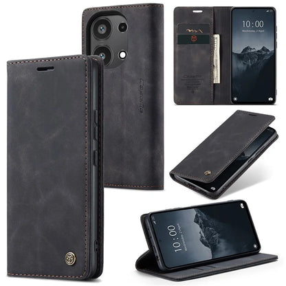 CASEME 013 Series For Xiaomi Redmi Note 13 Pro 4G / Poco M6 Pro 4G Leather Case Card Holder Phone Cover