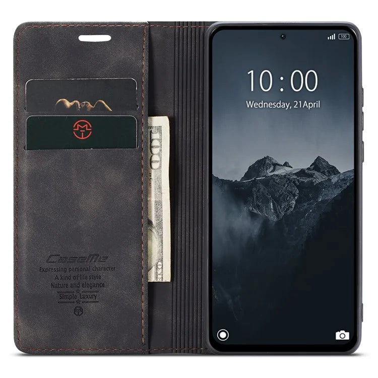 CASEME 013 Series For Xiaomi Redmi Note 13 Pro 4G / Poco M6 Pro 4G Leather Case Card Holder Phone Cover
