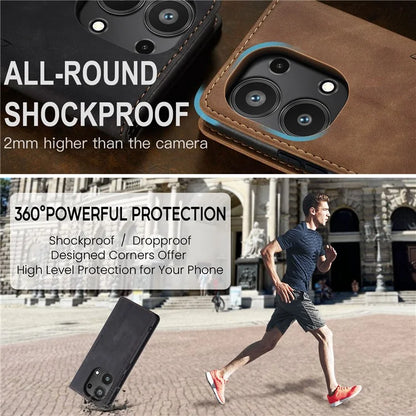 CASEME 013 Series For Xiaomi Redmi Note 13 Pro 4G / Poco M6 Pro 4G Leather Case Card Holder Phone Cover