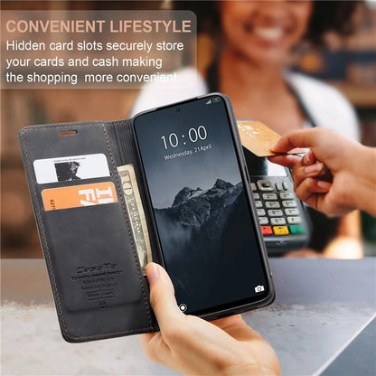CASEME 013 Series For Xiaomi Redmi Note 13 Pro 4G / Poco M6 Pro 4G Leather Case Card Holder Phone Cover