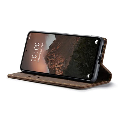 CASEME 013 Series For Xiaomi Redmi Note 13 4G Leather Cover Card Holder Phone Stand
