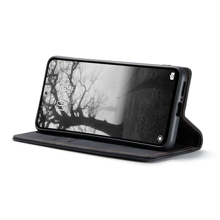 CASEME 013 Series For Xiaomi Redmi Note 13 4G Leather Cover Card Holder Phone Stand