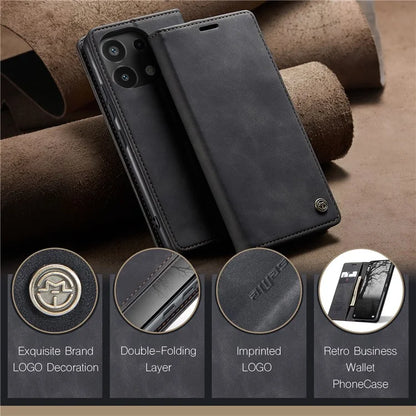CASEME 013 Series For Xiaomi Redmi Note 13 4G Leather Cover Card Holder Phone Stand