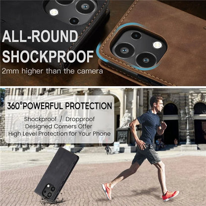 CASEME 013 Series For Xiaomi Redmi Note 13 4G Leather Cover Card Holder Phone Stand