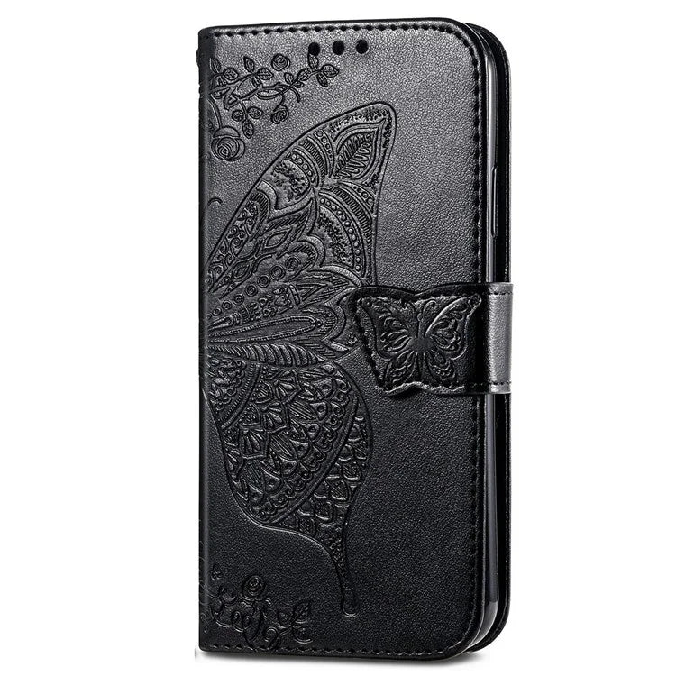 For Xiaomi 14 Ultra PU Leather Case Imprint Butterfly Flower Phone Cover