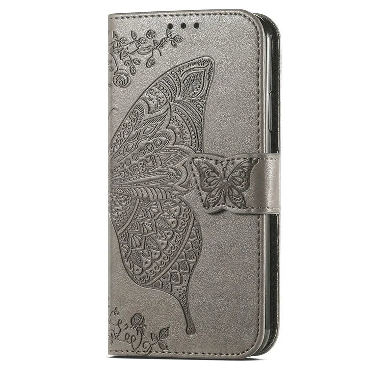 For Xiaomi 14 Ultra PU Leather Case Imprint Butterfly Flower Phone Cover