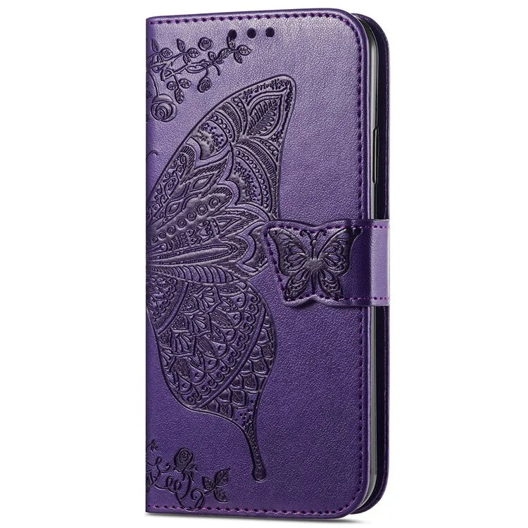 For Xiaomi 14 Ultra PU Leather Case Imprint Butterfly Flower Phone Cover