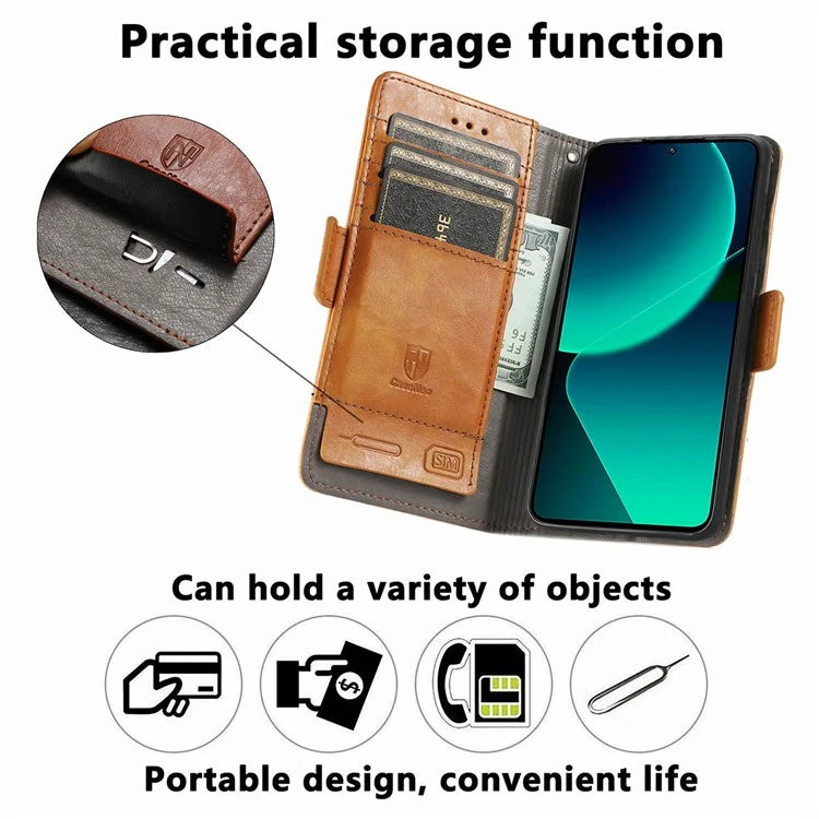 CASENEO 002 Series For Xiaomi 13T / 13T Pro / Redmi K60 Ultra Case Leather RFID Blocking Phone Cover