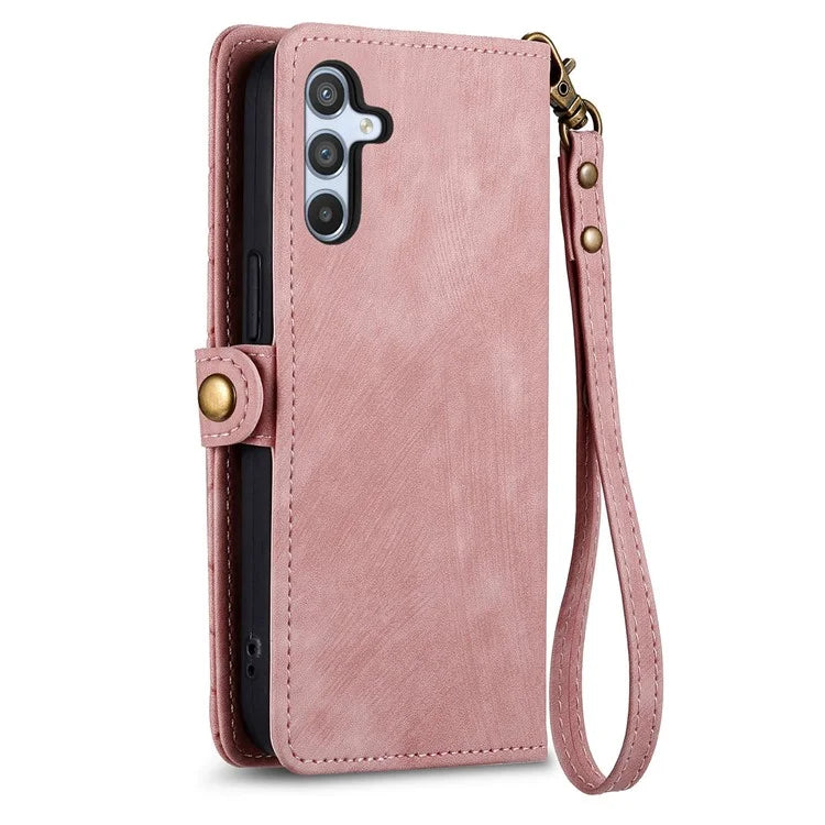 For Samsung Galaxy A14 5G / 4G Case Geometry Leather Zipper Wallet Phone Cover