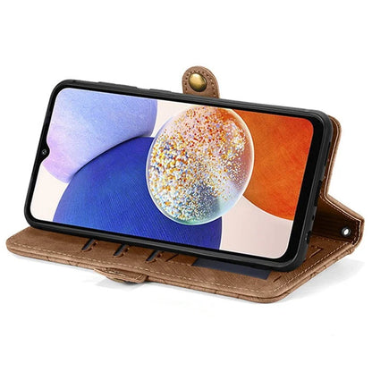 For Samsung Galaxy A14 5G / 4G Case Geometry Leather Zipper Wallet Phone Cover