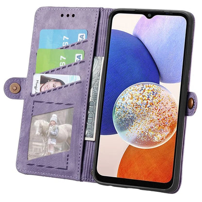 For Samsung Galaxy A14 5G / 4G Case Geometry Leather Zipper Wallet Phone Cover
