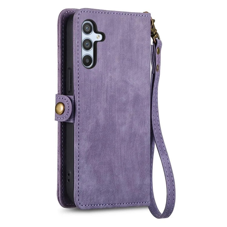 For Samsung Galaxy A14 5G / 4G Case Geometry Leather Zipper Wallet Phone Cover