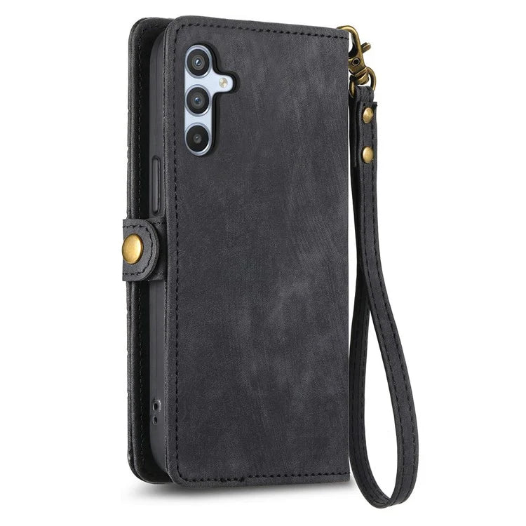 For Samsung Galaxy A14 5G / 4G Case Geometry Leather Zipper Wallet Phone Cover