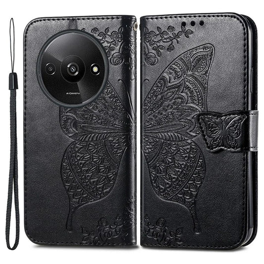 For Xiaomi Redmi A3 / Poco C61 4G Cellphone Stand Case Imprinted Pattern PU Leather Phone Cover