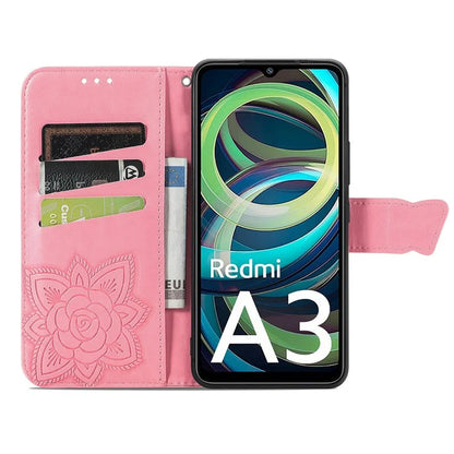 For Xiaomi Redmi A3 / Poco C61 4G Cellphone Stand Case Imprinted Pattern PU Leather Phone Cover