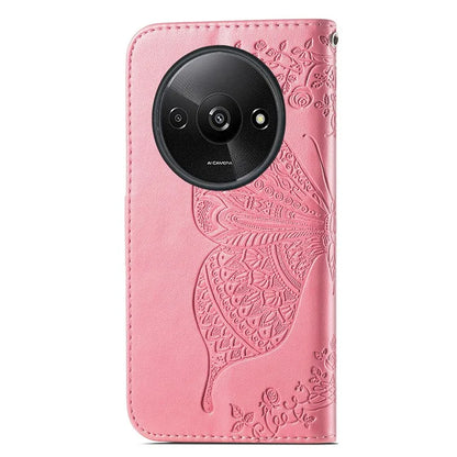 For Xiaomi Redmi A3 / Poco C61 4G Cellphone Stand Case Imprinted Pattern PU Leather Phone Cover