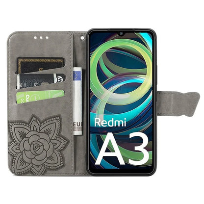For Xiaomi Redmi A3 / Poco C61 4G Cellphone Stand Case Imprinted Pattern PU Leather Phone Cover