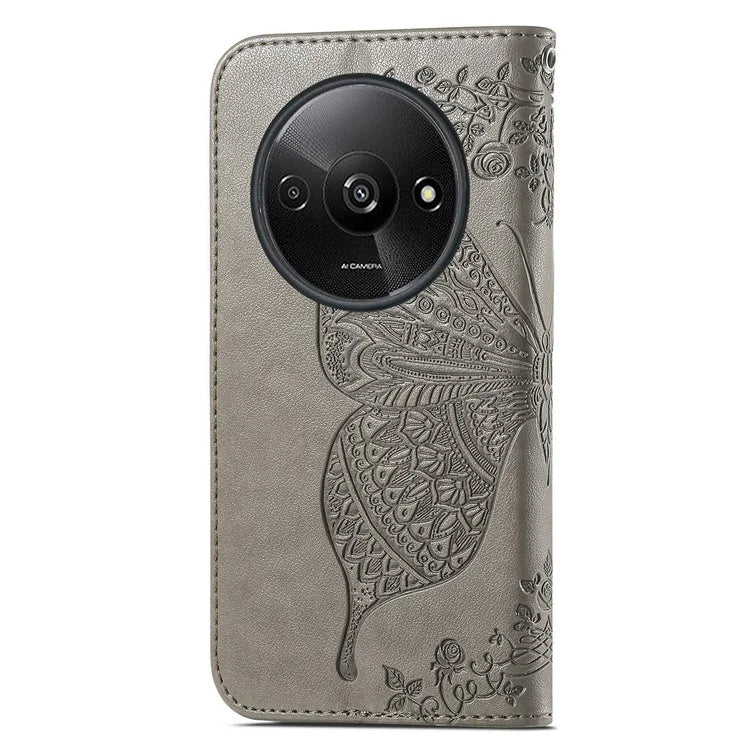 For Xiaomi Redmi A3 / Poco C61 4G Cellphone Stand Case Imprinted Pattern PU Leather Phone Cover