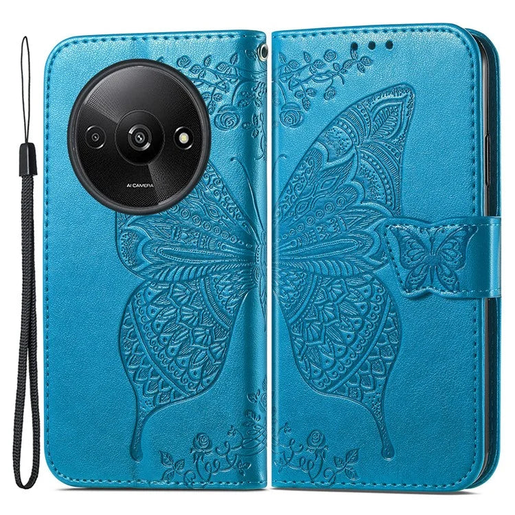 For Xiaomi Redmi A3 / Poco C61 4G Cellphone Stand Case Imprinted Pattern PU Leather Phone Cover