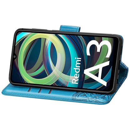 For Xiaomi Redmi A3 / Poco C61 4G Cellphone Stand Case Imprinted Pattern PU Leather Phone Cover
