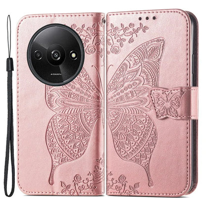 For Xiaomi Redmi A3 / Poco C61 4G Cellphone Stand Case Imprinted Pattern PU Leather Phone Cover