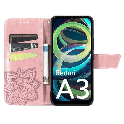 For Xiaomi Redmi A3 / Poco C61 4G Cellphone Stand Case Imprinted Pattern PU Leather Phone Cover