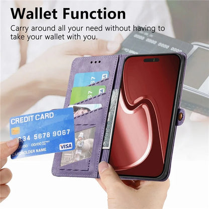 For iPhone 15 Pro Max Case Geometry Leather Zipper Wallet Phone Cover with Wrist Strap