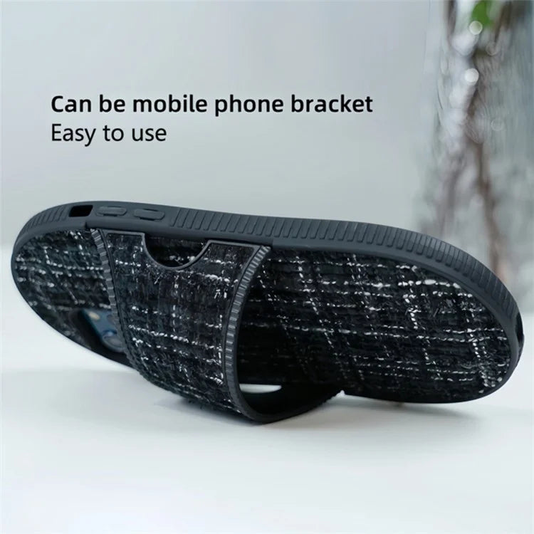 For iPhone 15 Pro Case Slipper Shape Kickstand TPU Protective Phone Cover