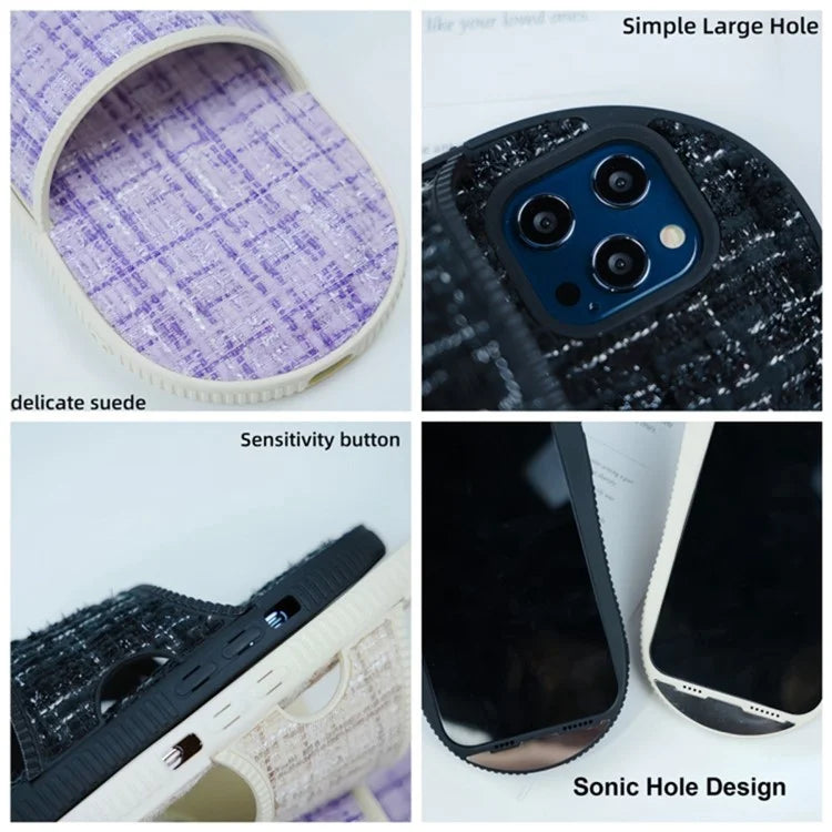 For iPhone 15 Pro Case Slipper Shape Kickstand TPU Protective Phone Cover