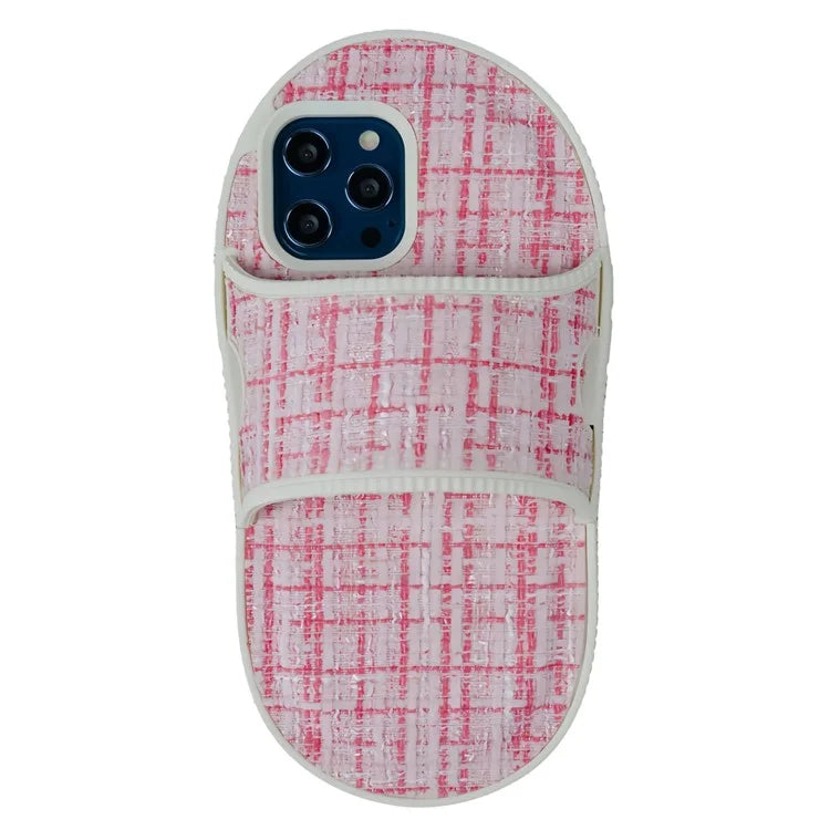 For iPhone 14 Pro Case Slipper Design Kickstand TPU Shockproof Phone Cover
