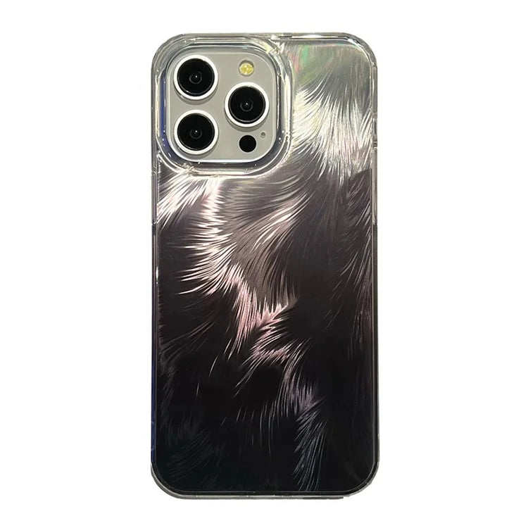For iPhone 13 Pro Case Lacquered Exquisite Feather PC+TPU Protective Phone Cover