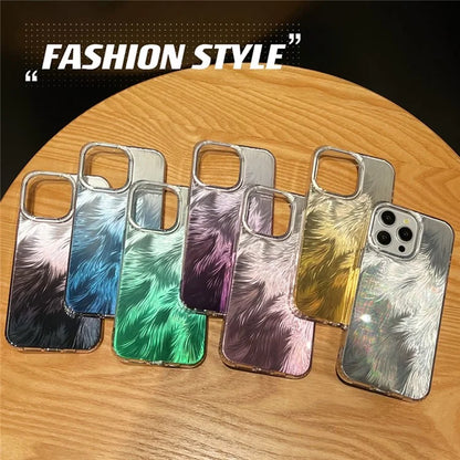 For iPhone 13 Pro Case Lacquered Exquisite Feather PC+TPU Protective Phone Cover